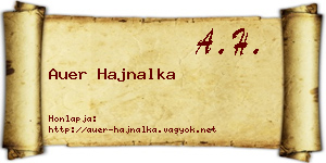 Auer Hajnalka névjegykártya